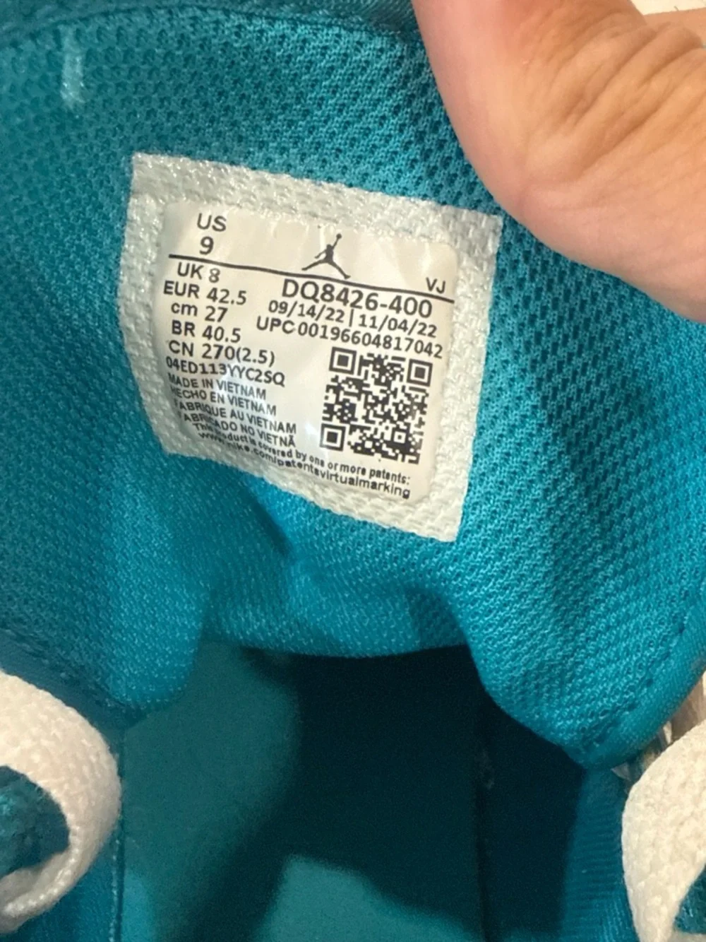Jordan High-Top Sneakers in Teal and White
